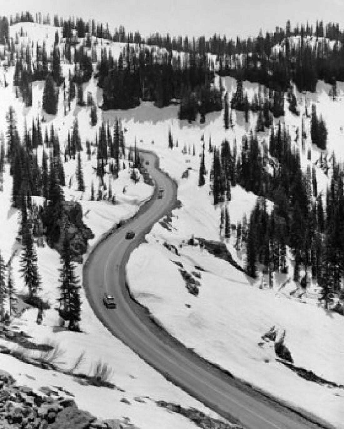 High angle view of cars moving on a highway Highway 410 Chinook Pass Washington State USA Canvas Art - (24 x 36)