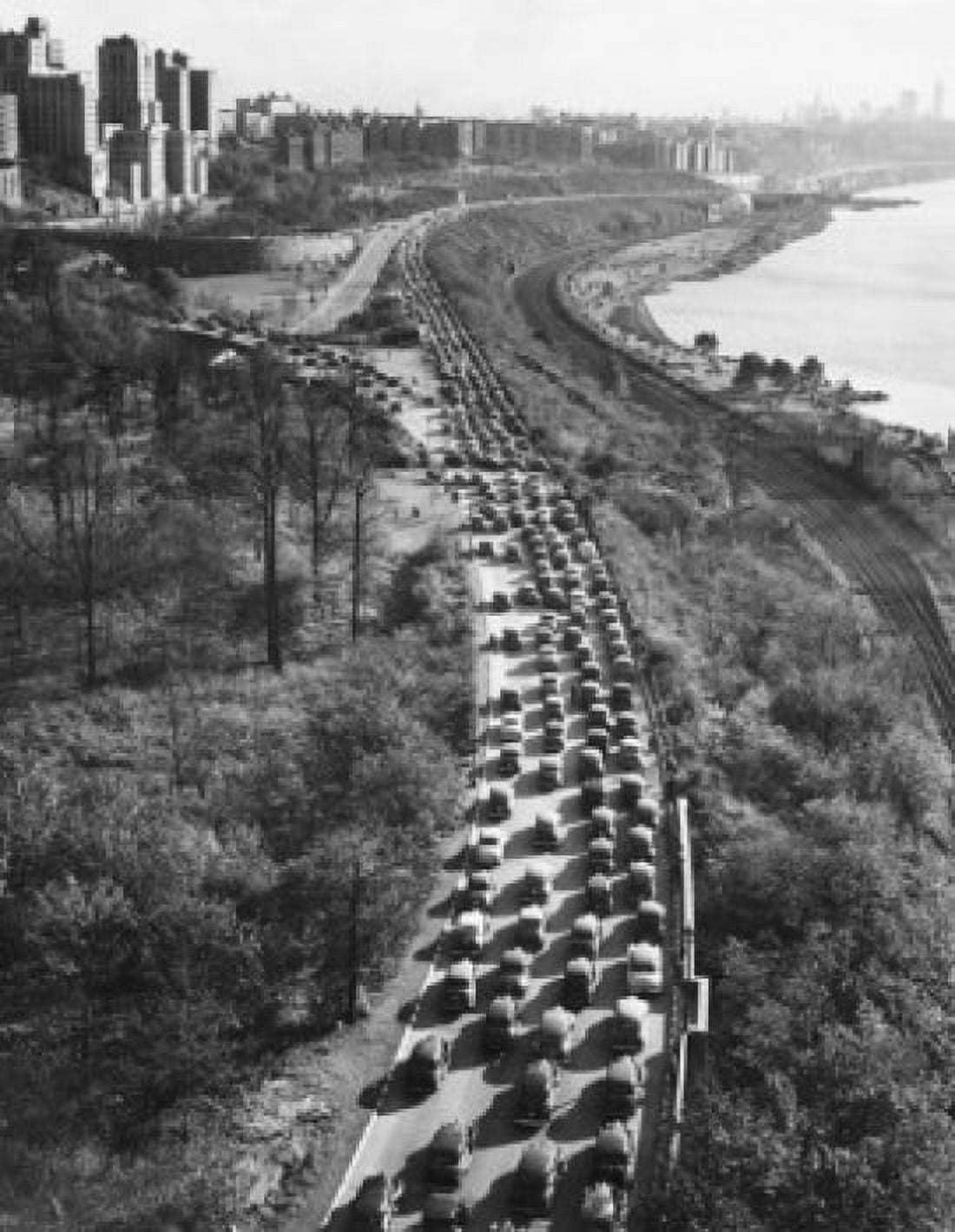 High angle view of cars moving on a highway West Side Highway New York City New York USA Canvas Art -  (24 x 36)