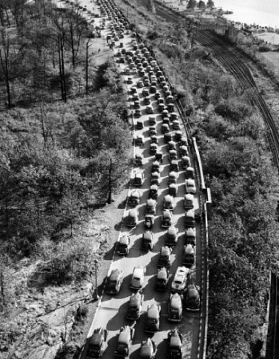 High angle view of cars moving on a highway West Side Highway New York City New York USA Canvas Art - (24 x 36)
