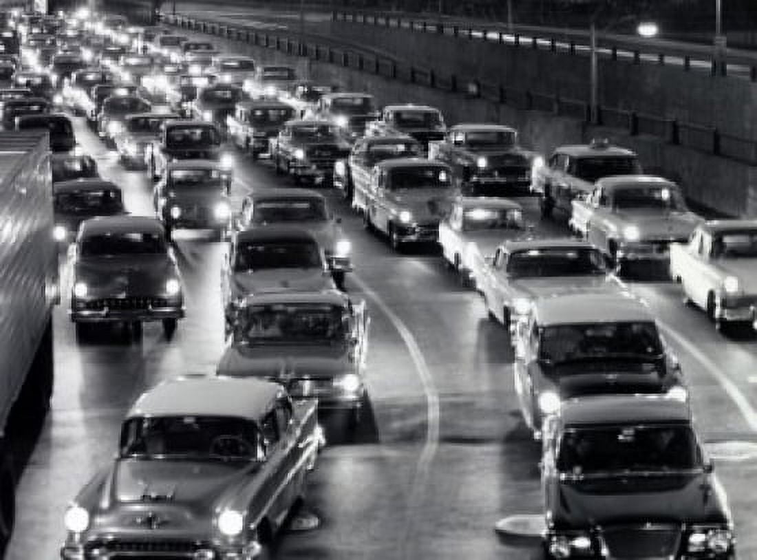 High angle view of cars moving on a road Boston Massachusetts USA Canvas Art - (18 x 24)