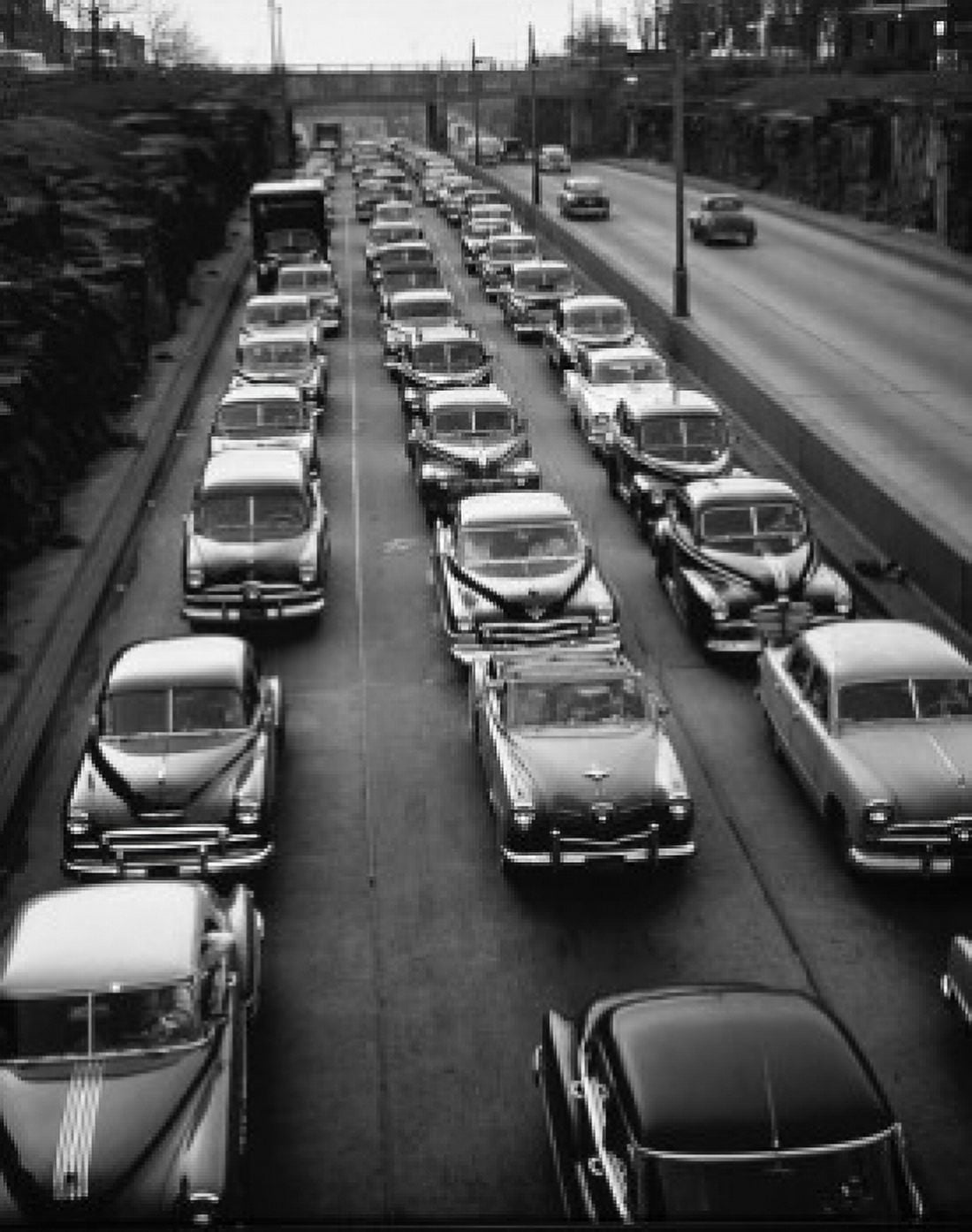 High angle view of cars moving on a road Canvas Art - (24 x 36)