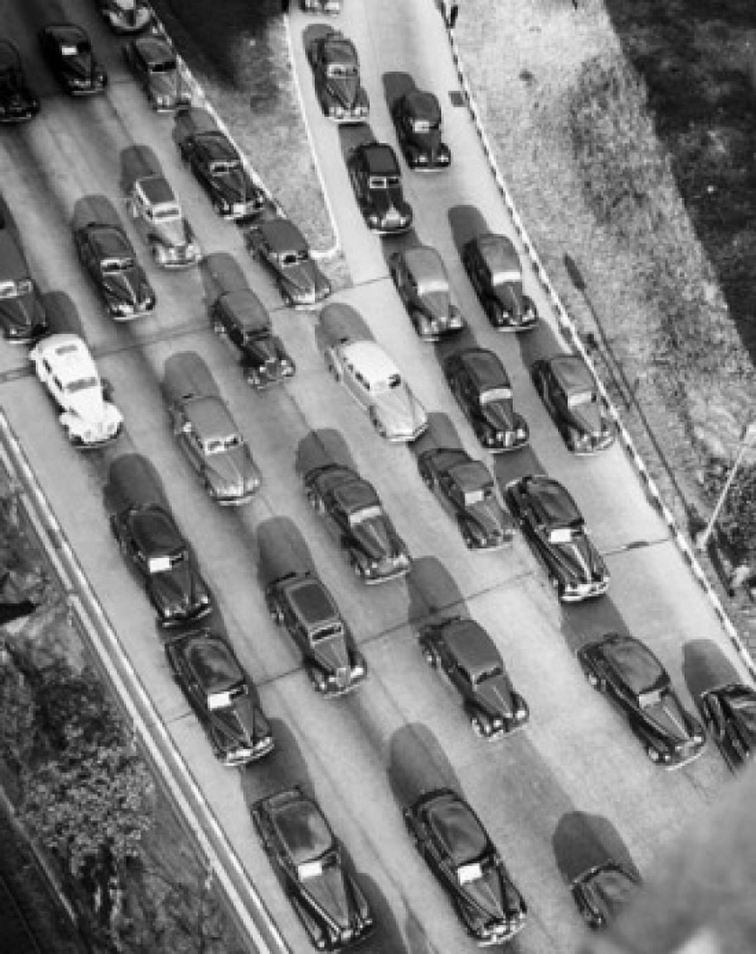 High angle view of cars moving on the road West Side Highway New York City New York State USA Canvas Art - (18 x 24)