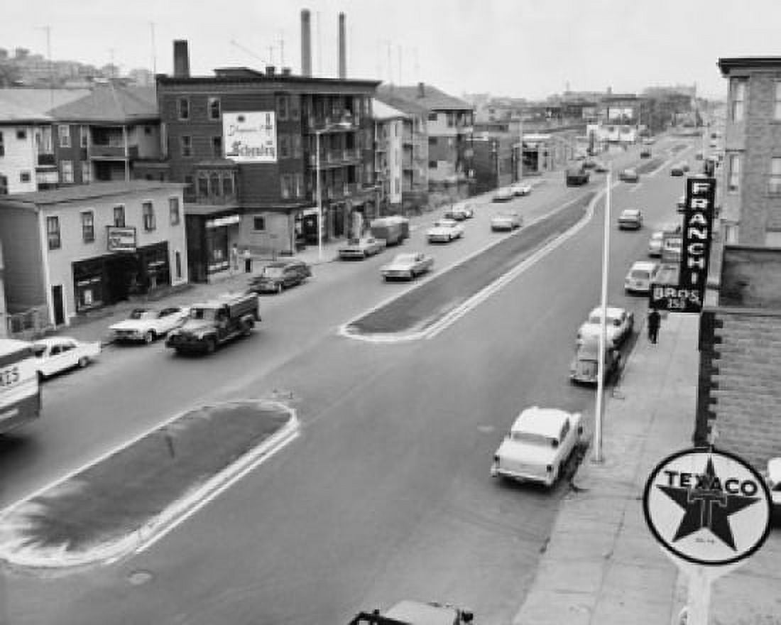 High angle view of cars on a road Worcester Massachusetts USA Canvas Art - (24 x 36)