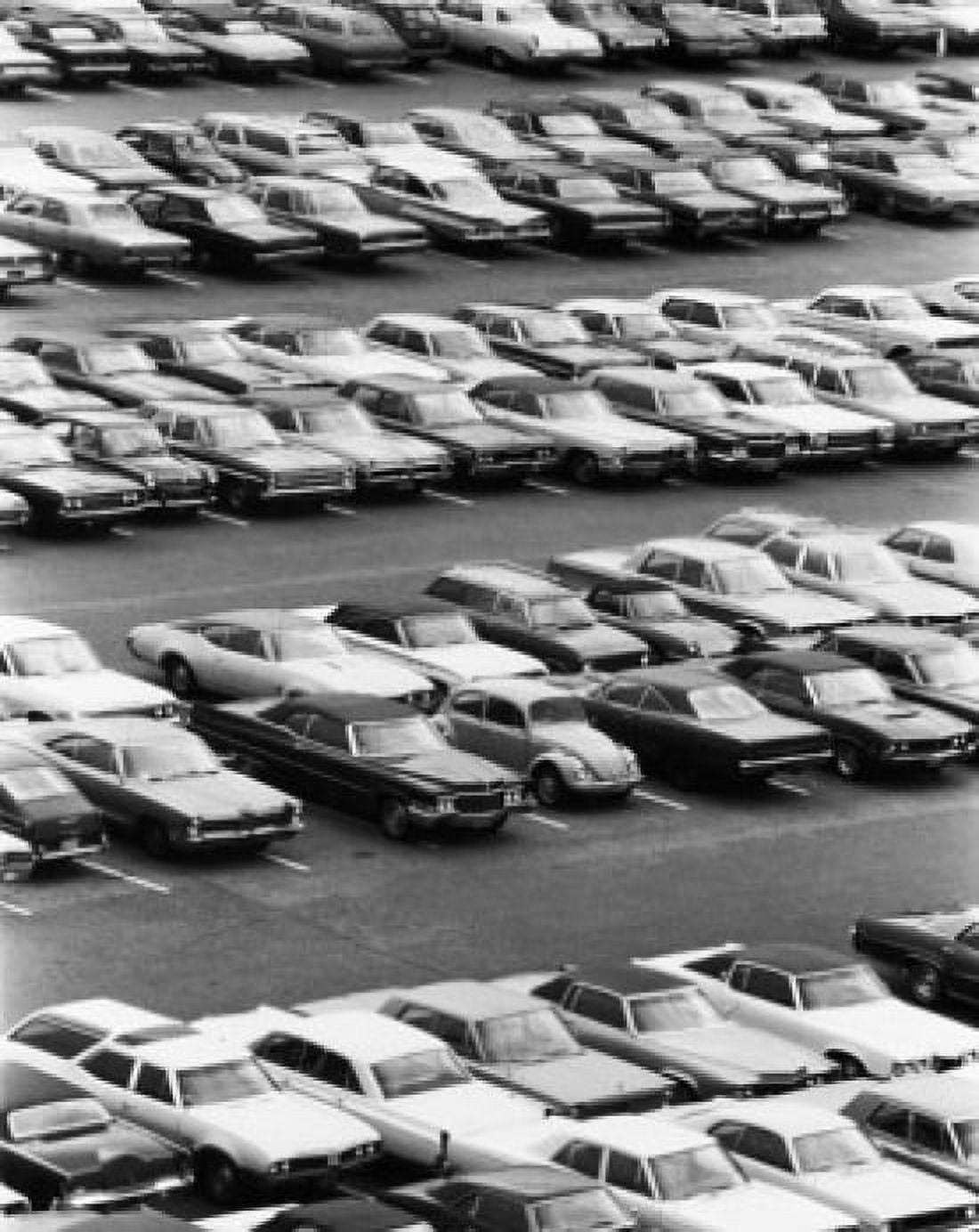 High angle view of cars parked in a parking lot River Rouge Plant Dearborn Michigan USA Canvas Art - (18 x 24)