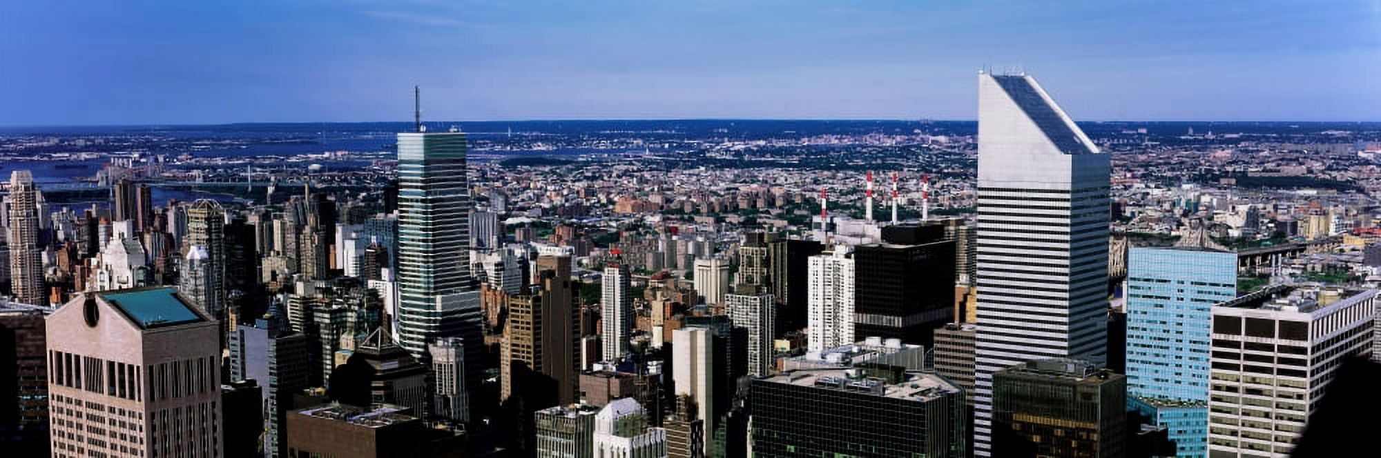 High angle view of city Manhattan New York City New York state USA Canvas Art - Panoramic Images (6 x 18)
