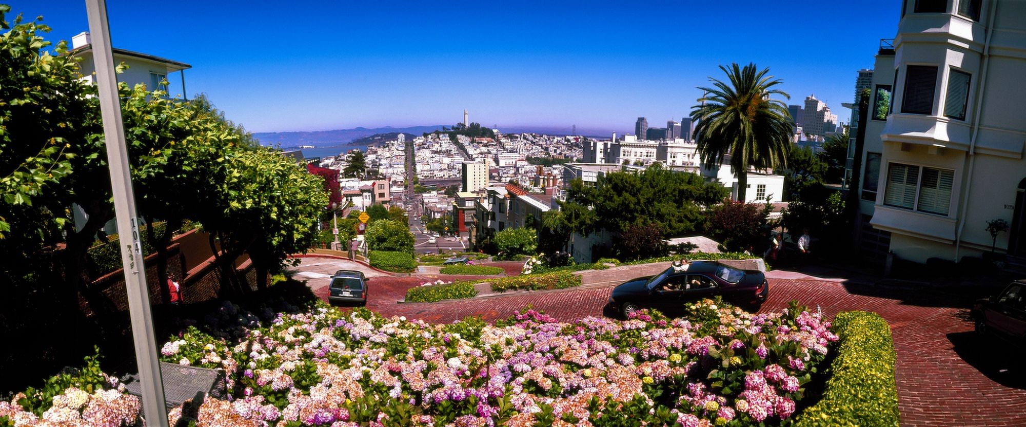 High angle view of cityscape Powell Street San Francisco California USA Canvas Art - Panoramic Images (36 x 12)