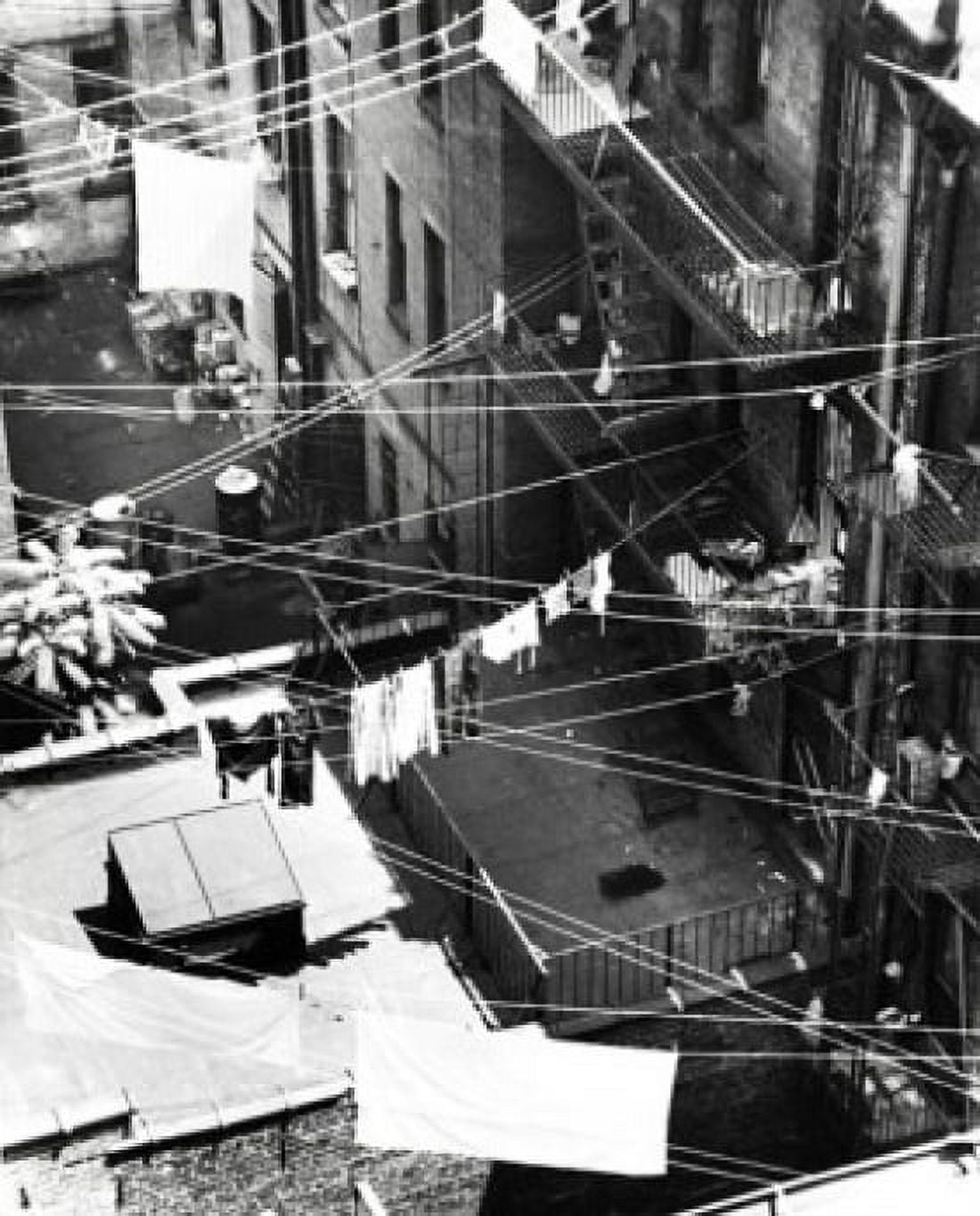 High angle view of clothes hanging on clotheslines New York City New York State USA Canvas Art - (24 x 36)