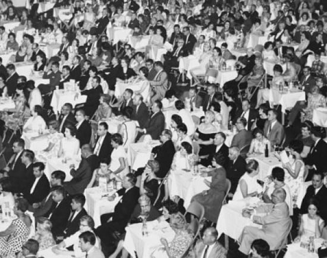 High angle view of crowd sitting Canvas Art - (18 x 24)