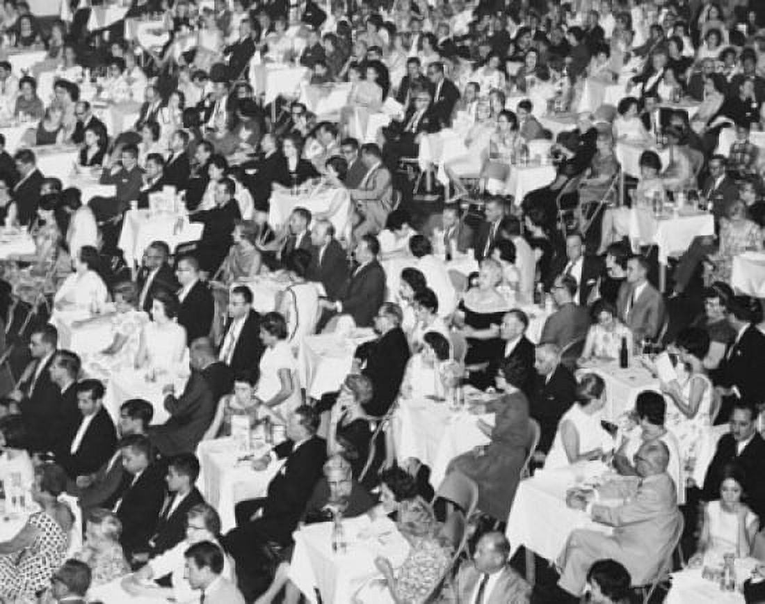 High angle view of crowd sitting Canvas Art - (24 x 36)