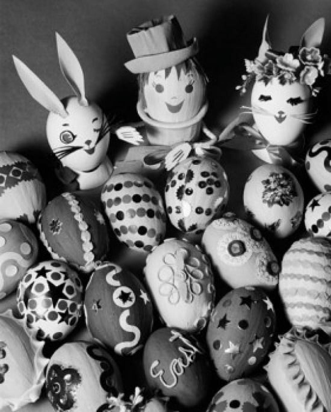High angle view of decorated Easter eggs Canvas Art - (24 x 36)