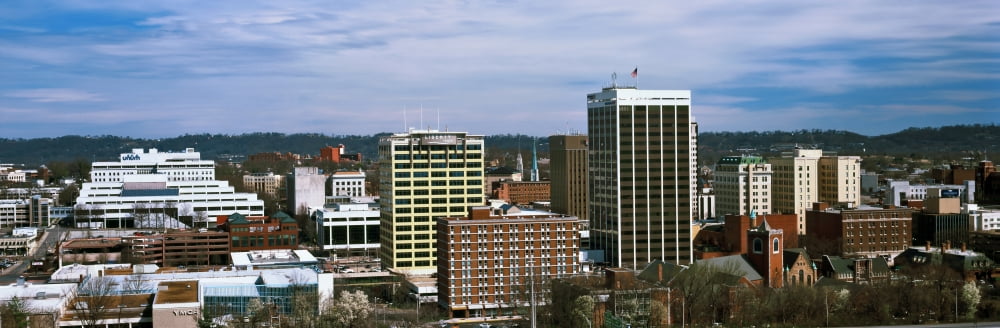 High angle view of downtown buildings Chattanooga Tennessee USA Canvas Art - Panoramic Images (36 x 12)