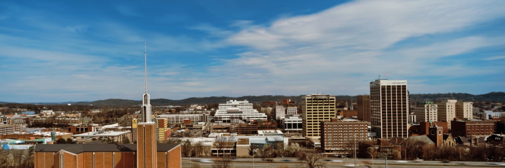 High angle view of downtown buildings Chattanooga Tennessee USA Canvas Art - Panoramic Images (36 x 12)