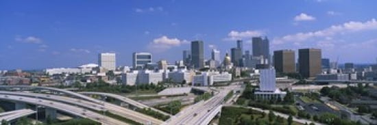 High angle view of elevated roads with buildings in the background Atlanta Georgia USA Canvas Art - Panoramic Images (36 x 12)