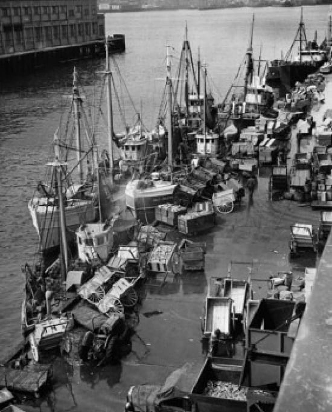 High angle view of fishing boats at a harbor Boston Massachusetts USA Canvas Art - (18 x 24)