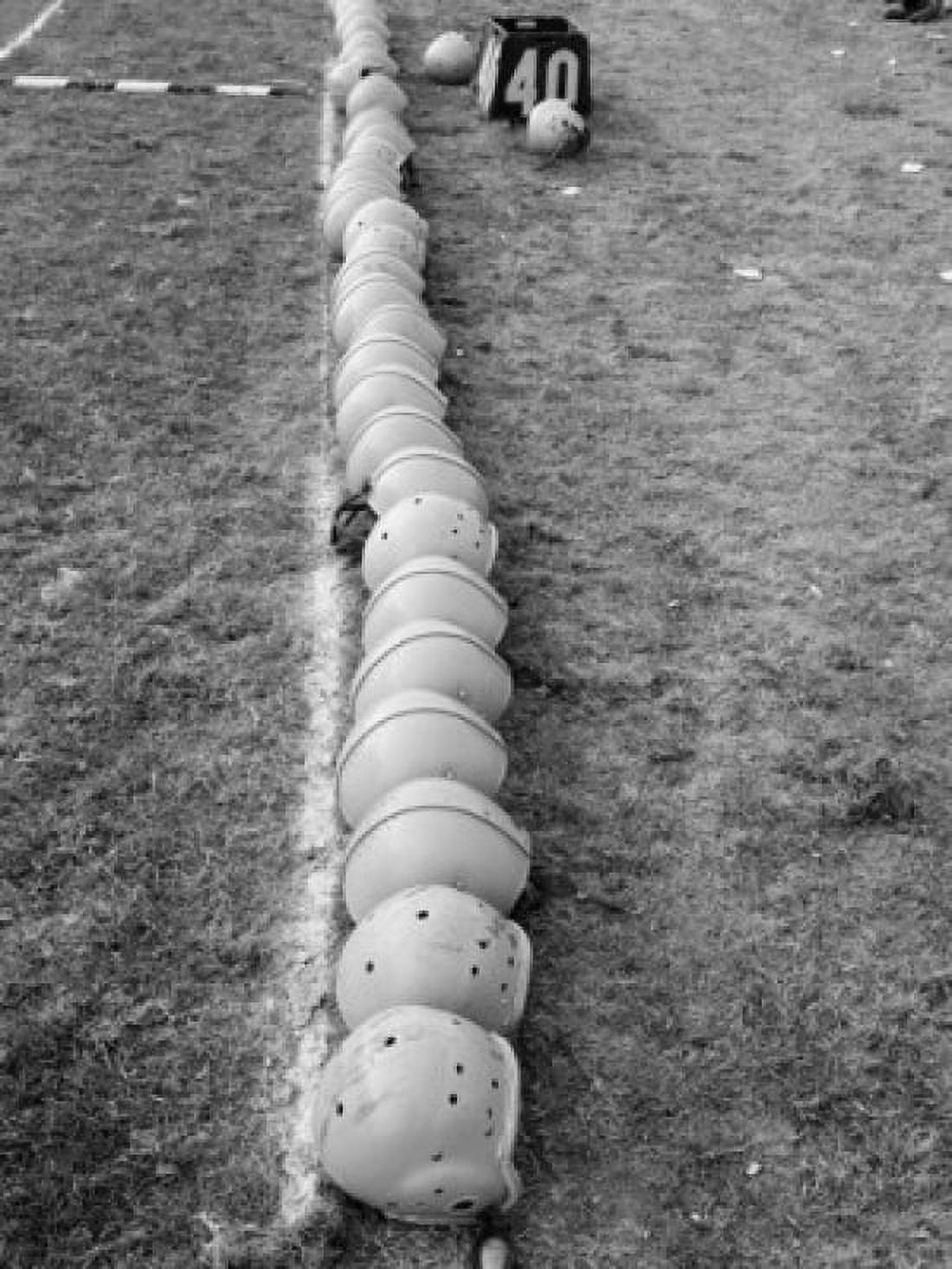 High angle view of football helmets in a row Canvas Art - (18 x 24)