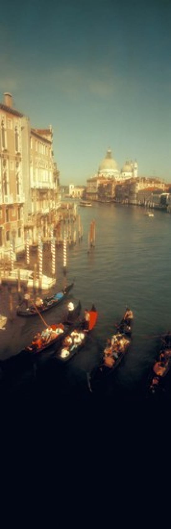 High angle view of gondolas in a canal Grand Canal Venice Italy Canvas Art - Panoramic Images (36 x 12)