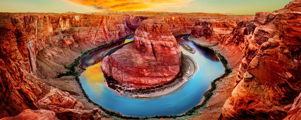 High angle view of horseshoe bend Page Arizona USA Canvas Art - Panoramic Images (12 x 30)