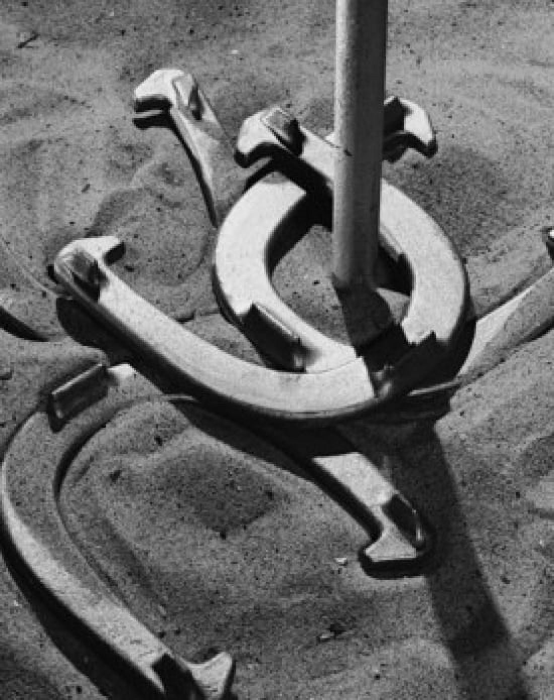 High angle view of horseshoes around a post Canvas Art - (24 x 36)