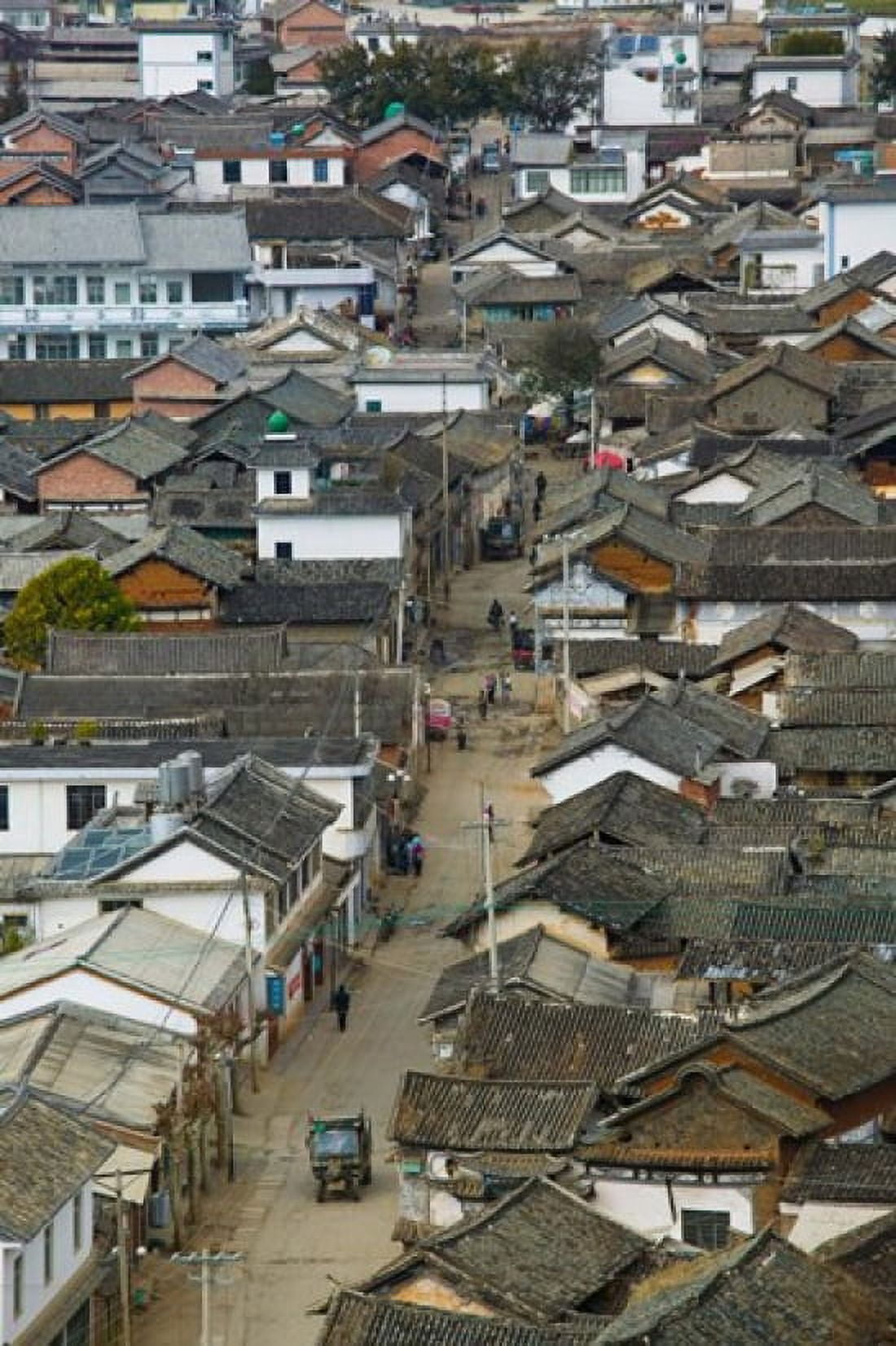 High angle view of houses in a village Tianshengying Erhai Hu Lake Area Yunnan Province China Canvas Art - Panoramic Images (24 x 36)