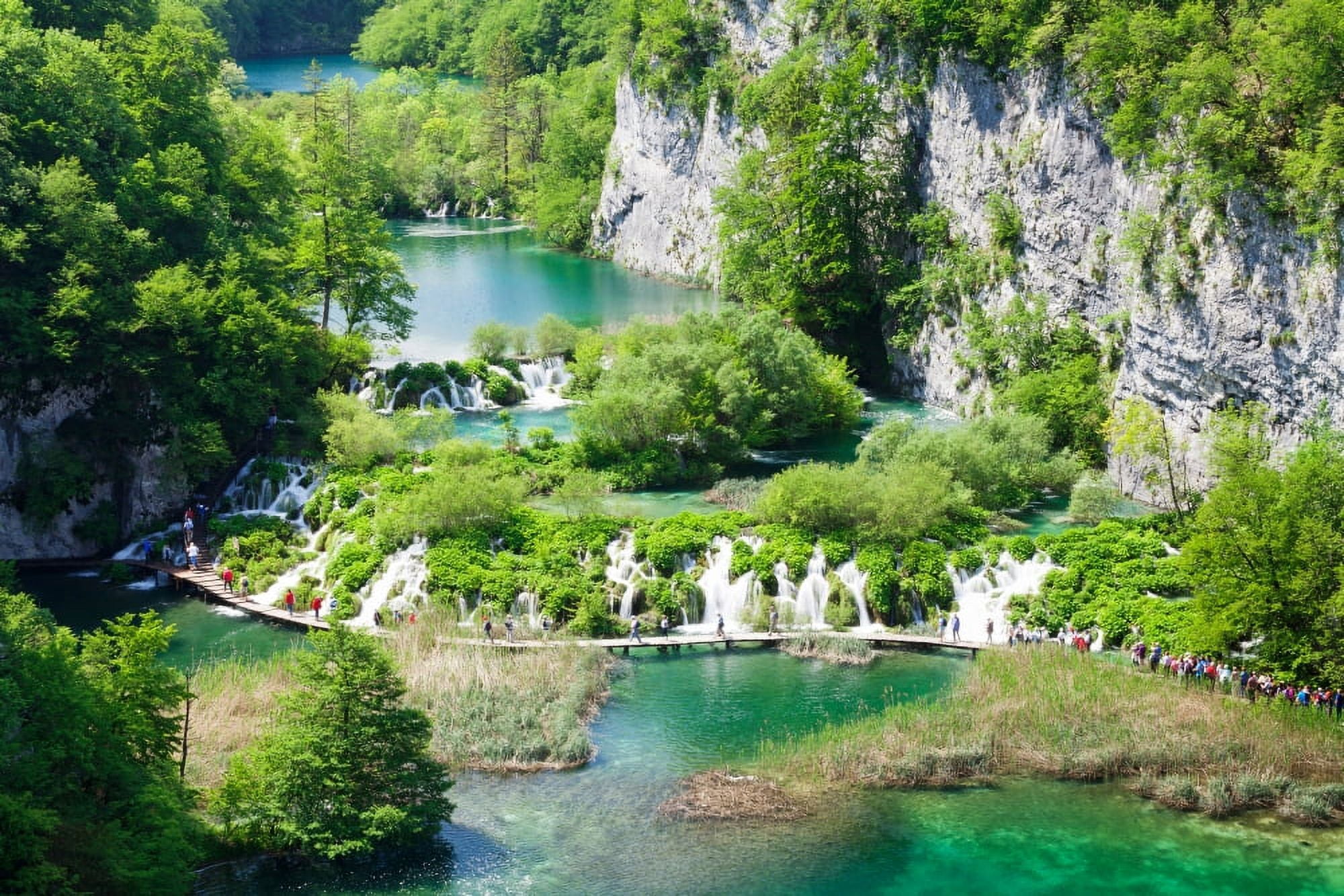 High angle view of lakes Gavanovac Lake Milanovac Lake Plitvice Lakes National Park Croatia Canvas Art - Panoramic Images (27 x 9)