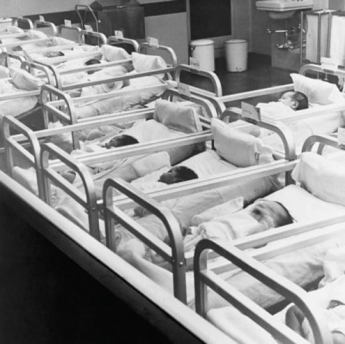 High angle view of newborn babies in a hospital nursery Canvas Art - (24 x 36)