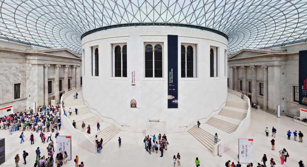 High angle view of people at British Museum Great Russell Street Bloomsbury London England Canvas Art - Panoramic Images (27 x 9)