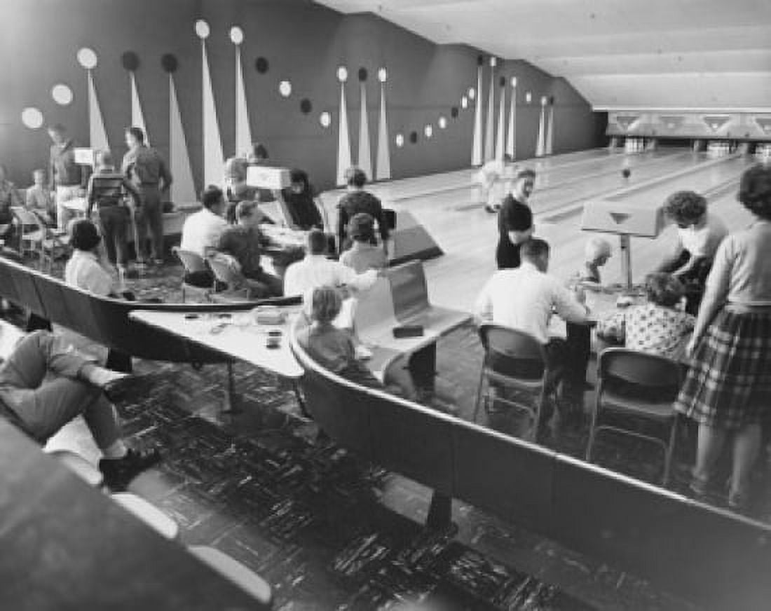 High angle view of people bowling Canvas Art - (18 x 24)