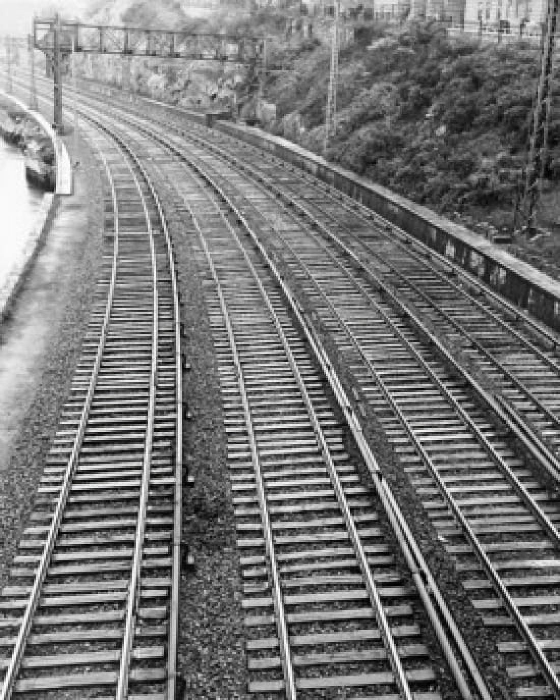 High angle view of railroad tracks Canvas Art - (24 x 36)