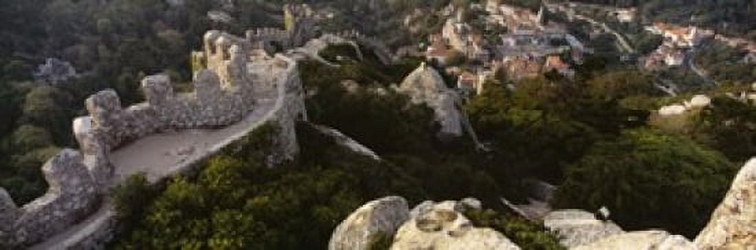 High angle view of ruins of a castle Castelo Dos Mouros Sintra Portugal Canvas Art - Panoramic Images (18 x 6)