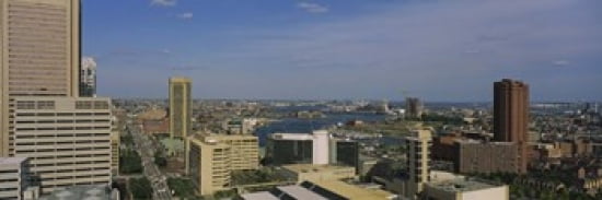 High angle view of skyscrapers in a city Baltimore Maryland USA Canvas Art - Panoramic Images (36 x 12)