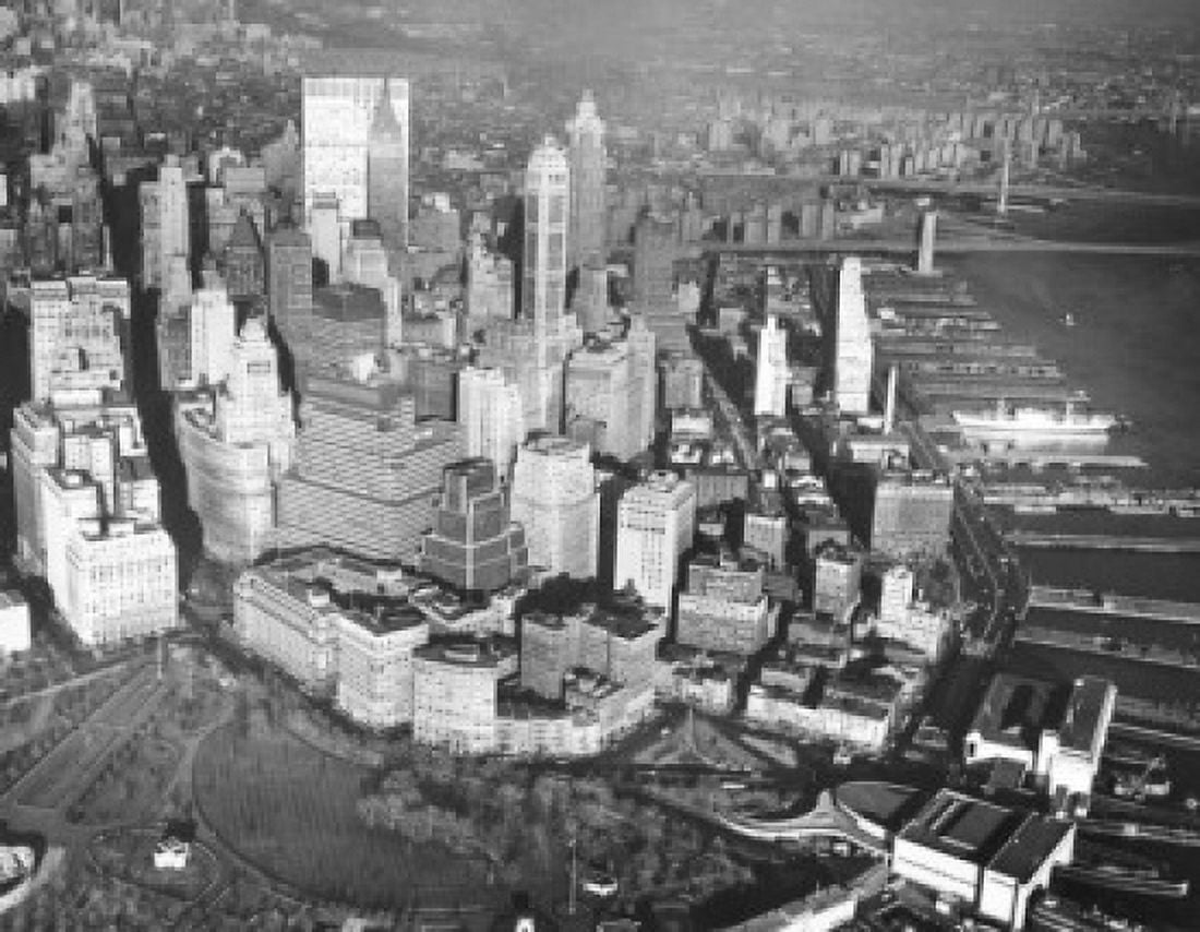 High angle view of skyscrapers in a city Manhattan New York City New York USA Canvas Art - (18 x 24)