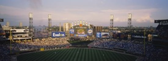 High angle view of spectators in a stadium US Cellular Field Chicago Illinois USA Canvas Art - Panoramic Images (36 x 13)