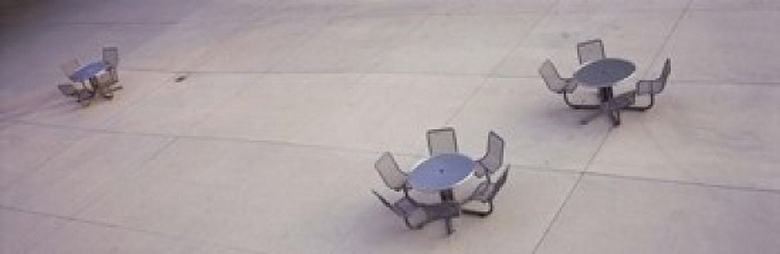 High angle view of tables and chairs in a park San Jose California USA Canvas Art - Panoramic Images (18 x 6)