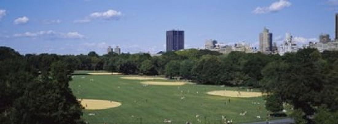 High angle view of the Great Lawn Central Park Manhattan New York City New York State USA Canvas Art - Panoramic Images (18 x 7)