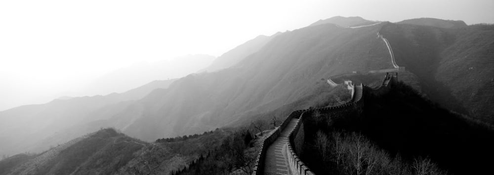 High angle view of the Great Wall Of China Mutianyu China Canvas Art - Panoramic Images (13 x 36)