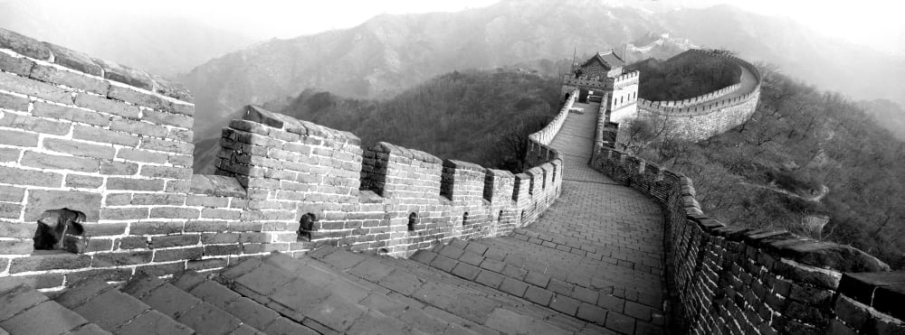 High angle view of the Great Wall Of China Mutianyu China Canvas Art - Panoramic Images (7 x 18)