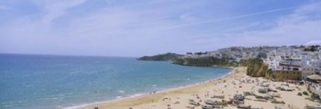 High angle view of the beach Albufeira Faro Algarve Portugal Canvas Art - Panoramic Images (18 x 7)