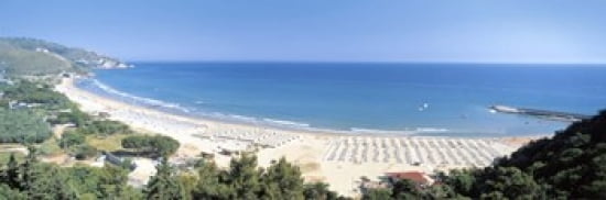 High angle view of the beach Sperlonga Lazio Italy Canvas Art - Panoramic Images (36 x 12)