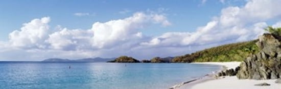 High angle view of the beach Trunk Bay St John US Virgin Islands Canvas Art - Panoramic Images (36 x 12)