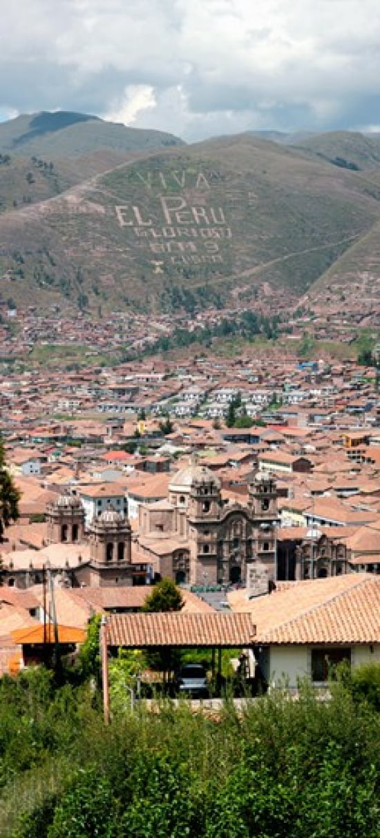 High angle view of the city in a valley Cuzco Peru Canvas Art - Panoramic Images (15 x 7)
