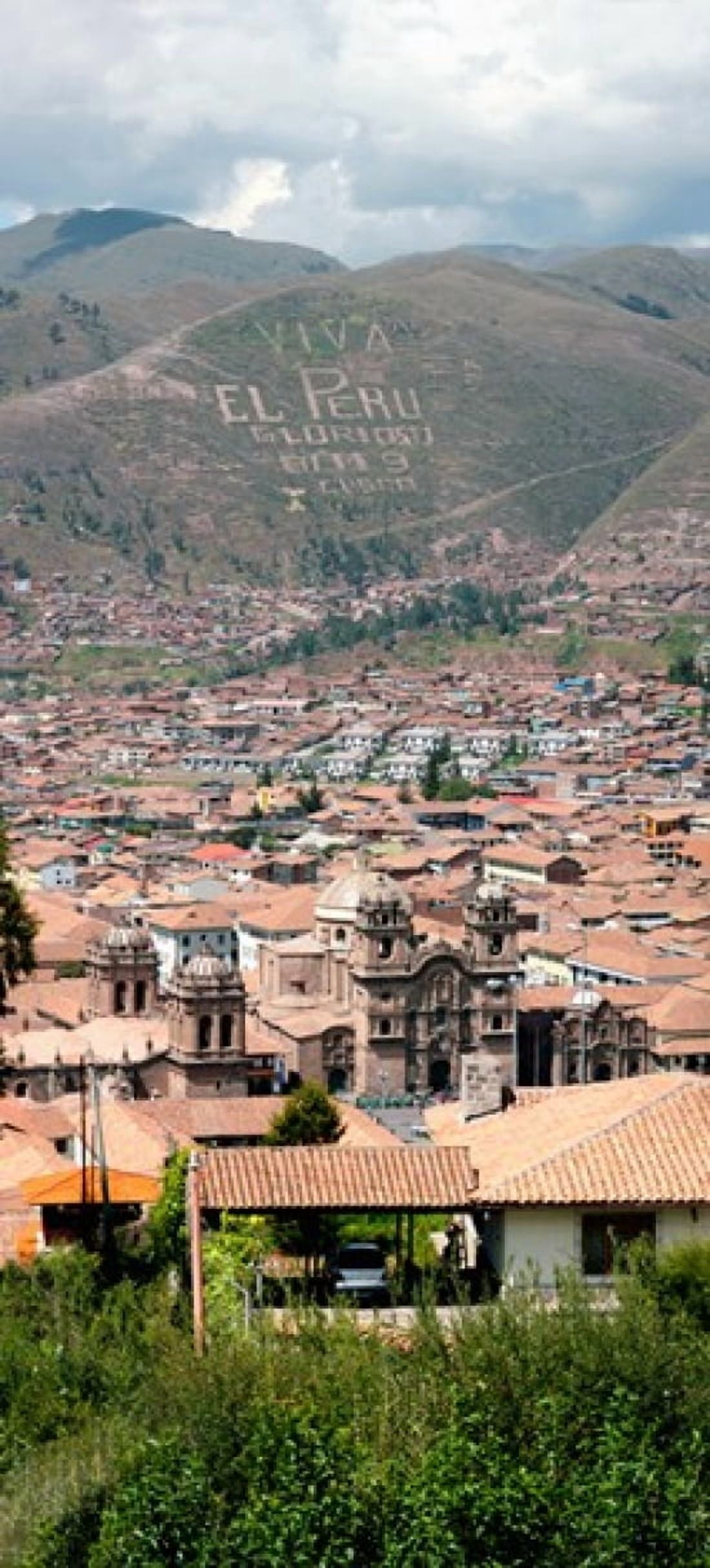 High angle view of the city in a valley Cuzco Peru Canvas Art - Panoramic Images (30 x 14)