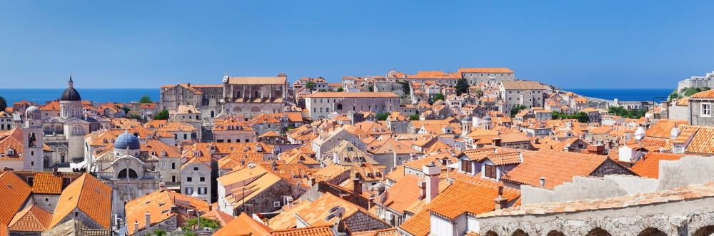 High angle view of the old town Dubrovnik Dalmatia Croatia Canvas Art - Panoramic Images (36 x 12)