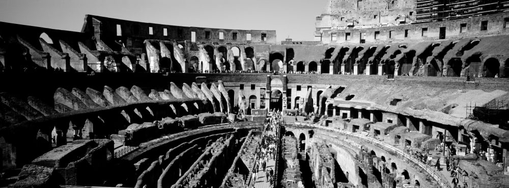 High angle view of tourists in an amphitheater Colosseum Rome Italy Canvas Art - Panoramic Images (13 x 36)