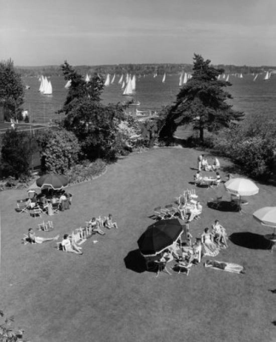 High angle view of tourists sitting in a park Seattle Washington State USA Canvas Art - (18 x 24)