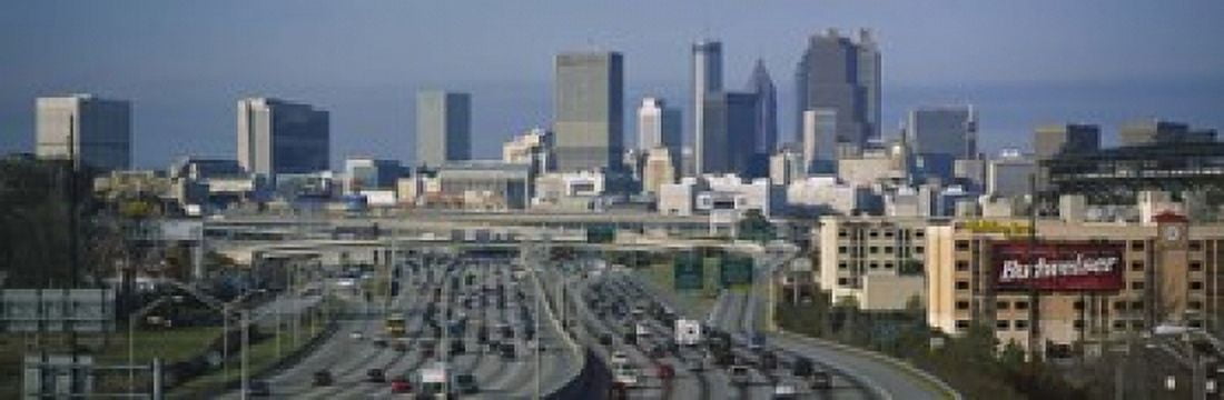 High angle view of traffic on a highway Atlanta Georgia USA Canvas Art - Panoramic Images (18 x 6)