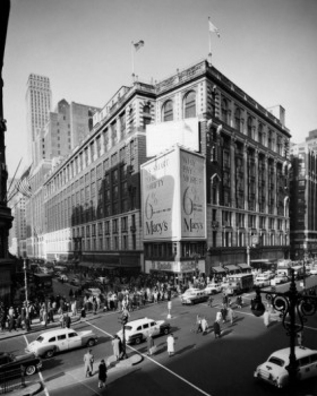 High angle view of traffic on a road Herald Square New York City New York USA Canvas Art - (18 x 24)