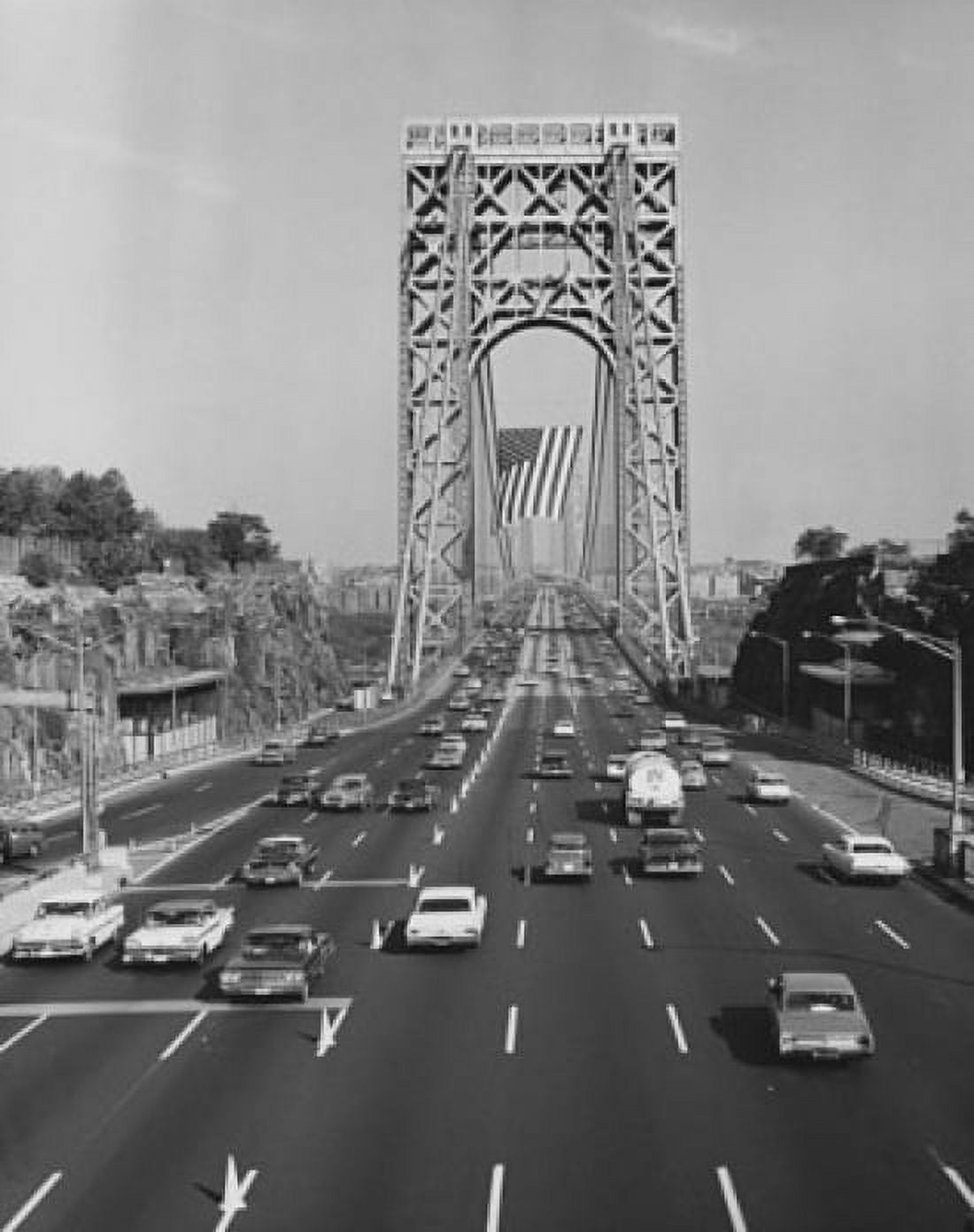 High angle view of traffic on a suspension bridge George Washington Bridge New York City New York USA Canvas Art - (24 x 36)