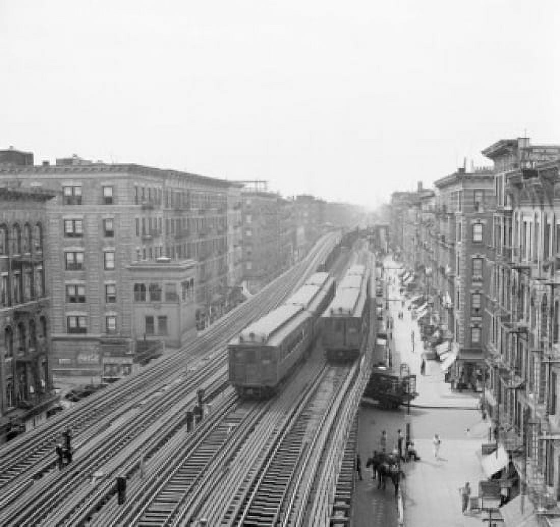 High angle view of trains at a railroad station Harlem Manhattan New York City New York USA Canvas Art - (18 x 24)