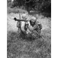 thumbnail image 1 of High angle view of two army soldiers shooting during training, Bazooka Training, Fort Dix, New Jersey, USA Poster Print (18 x 24), 1 of 1