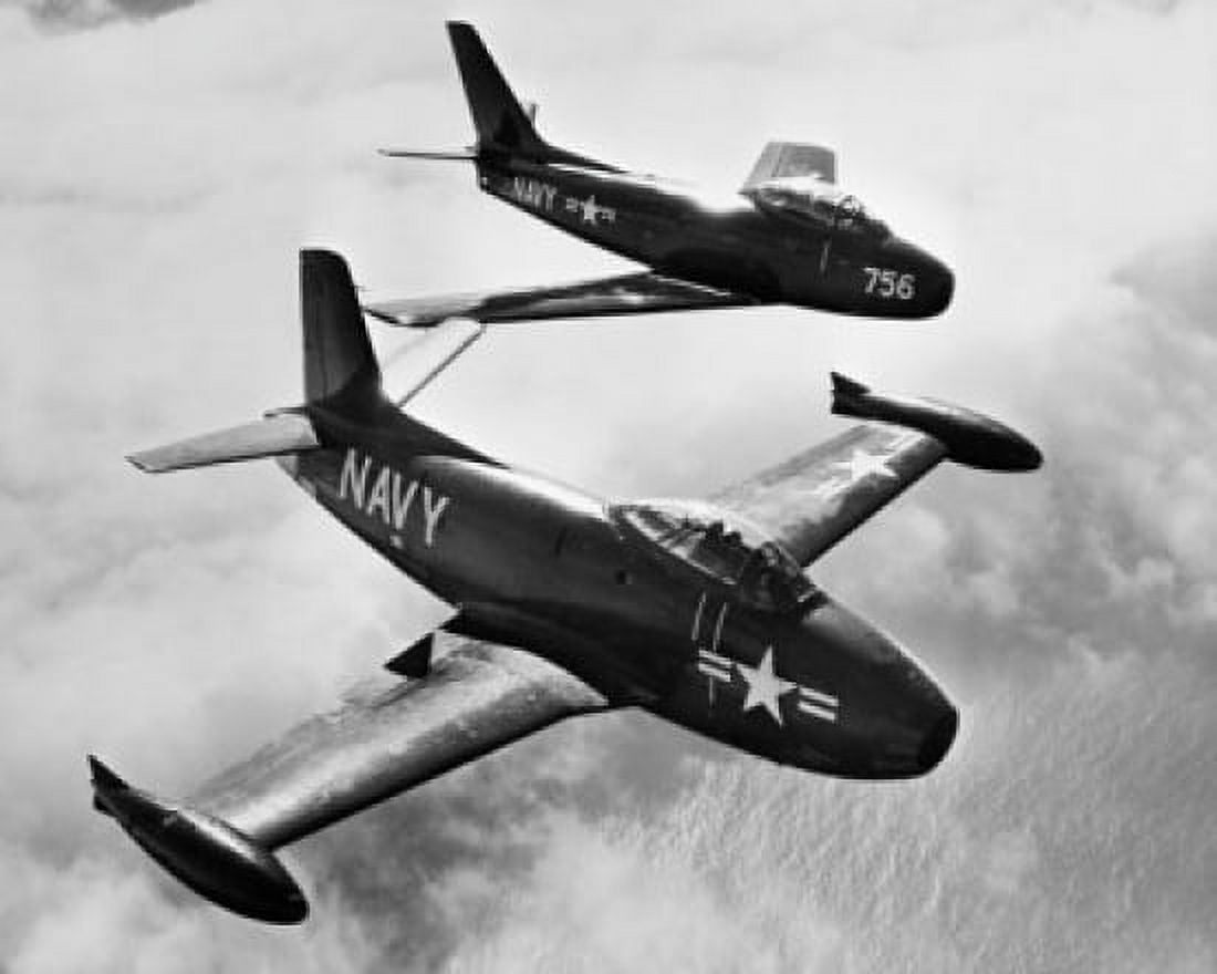 High angle view of two fighter planes in flight Canvas Art -  (18 x 24)